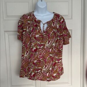 Pink Chicken Paisley Blouse - Pink and Gold